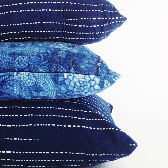 Nankeen Indigo Dash Pillow