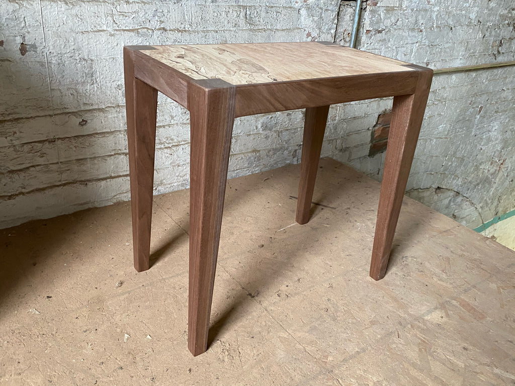 Spalted Maple + Walnut Side Table