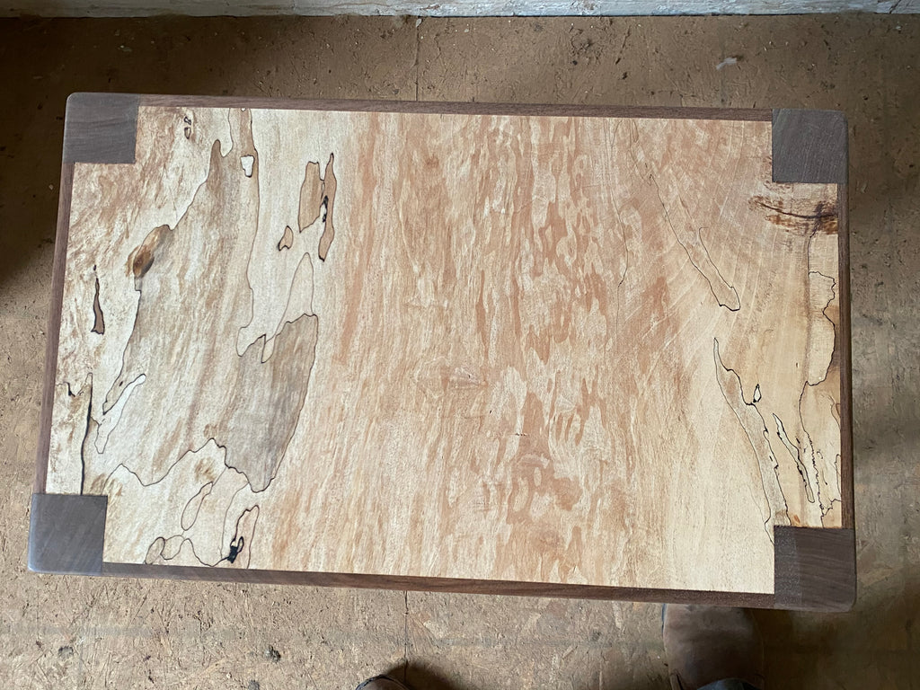 Spalted Maple + Walnut Side Table
