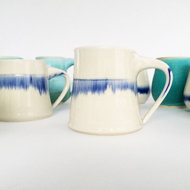 Indigo Stripe Ceramic Mug
