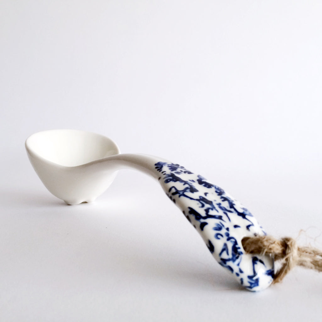 Blue + White Stoneware Ladle