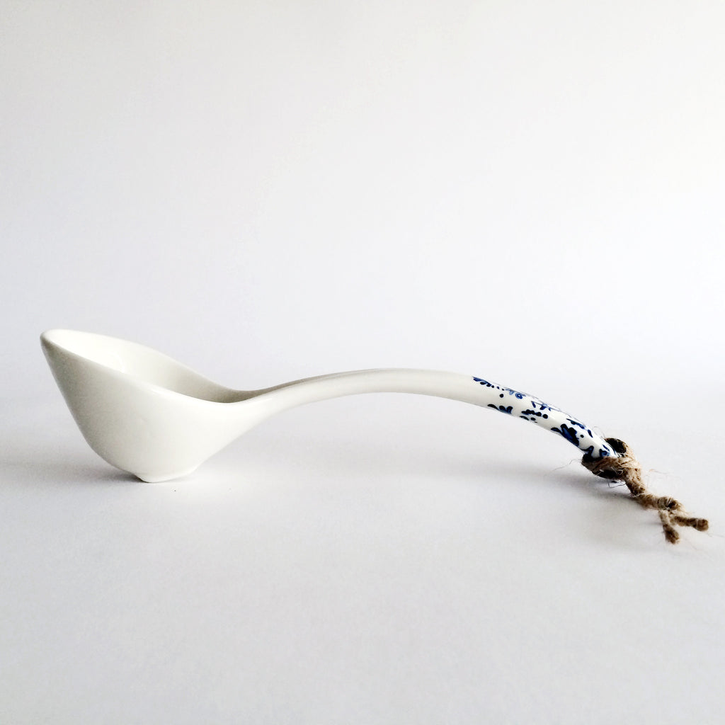 Blue + White Stoneware Ladle