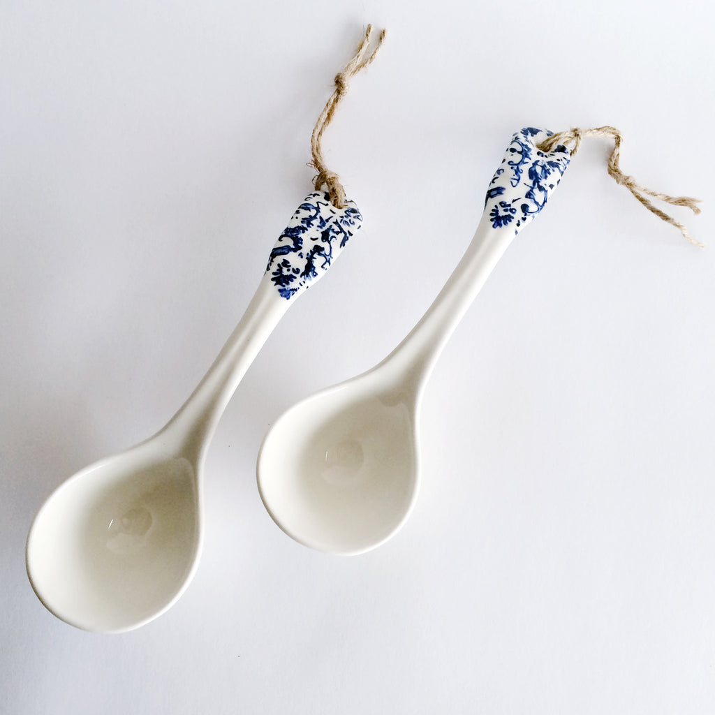 Blue + White Stoneware Ladle