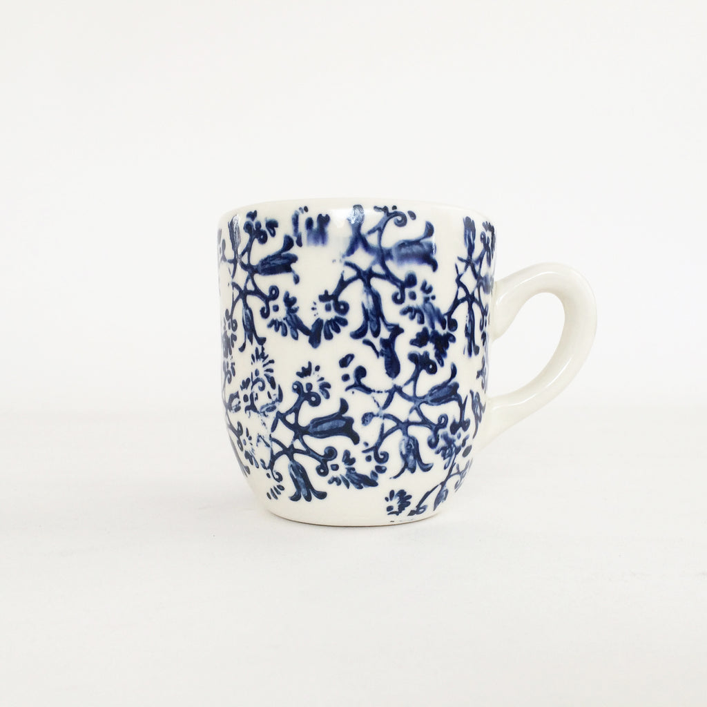 Blue + White Stoneware Cafe Cup