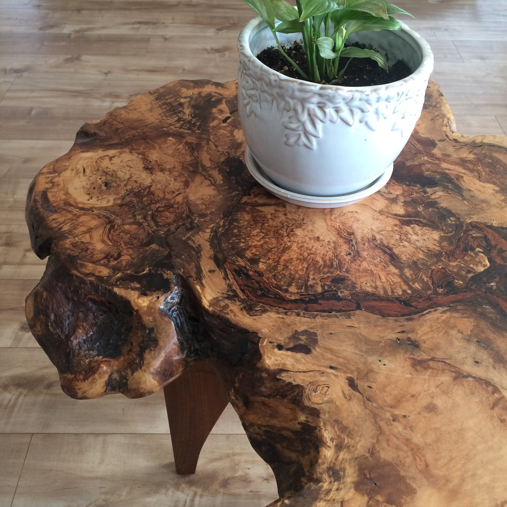 Custom Burled Maple Side Table