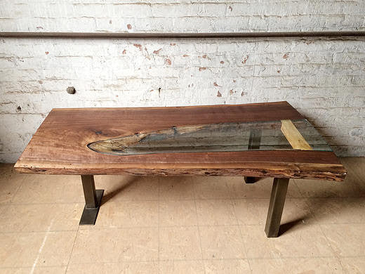 Walnut + Glass Coffee Table