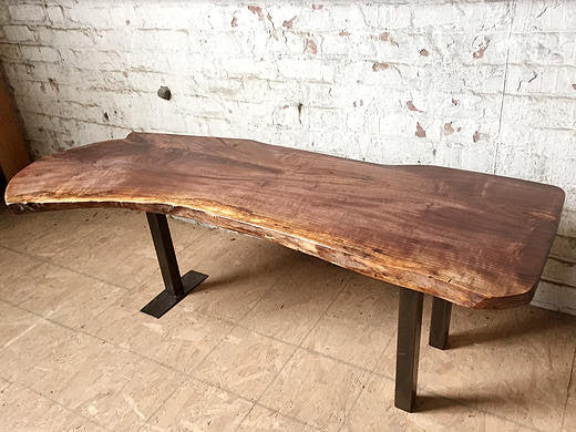 Walnut Steel Leg Coffee Table