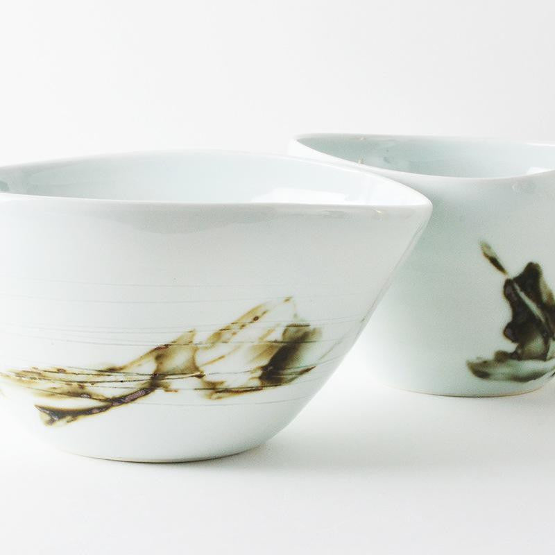 Umber + White Porcelain Bowl