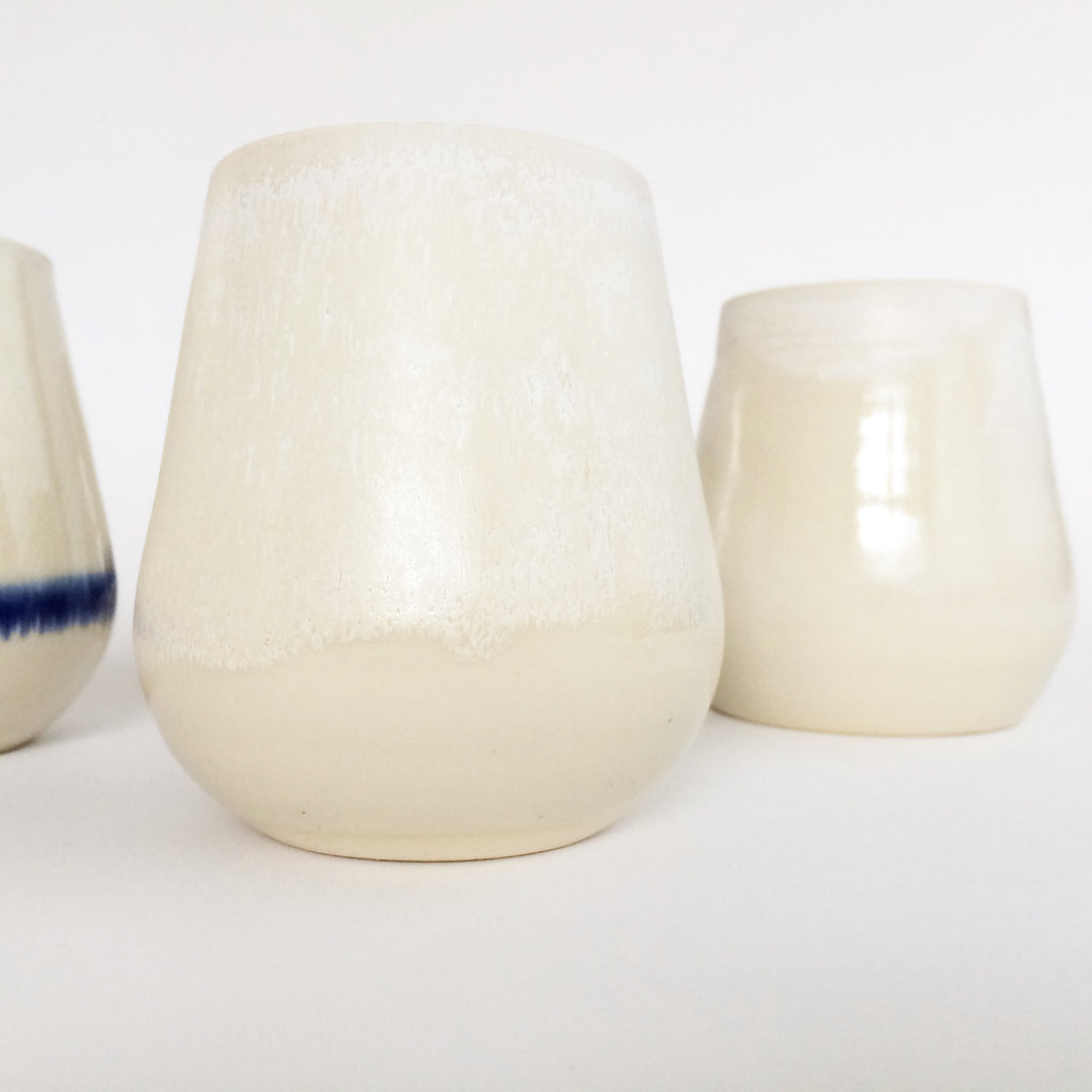 White Semi Gloss Ceramic Wine Glass