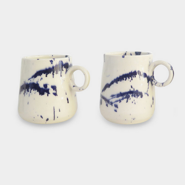 Indigo Splatter Ceramic Tapered Mug