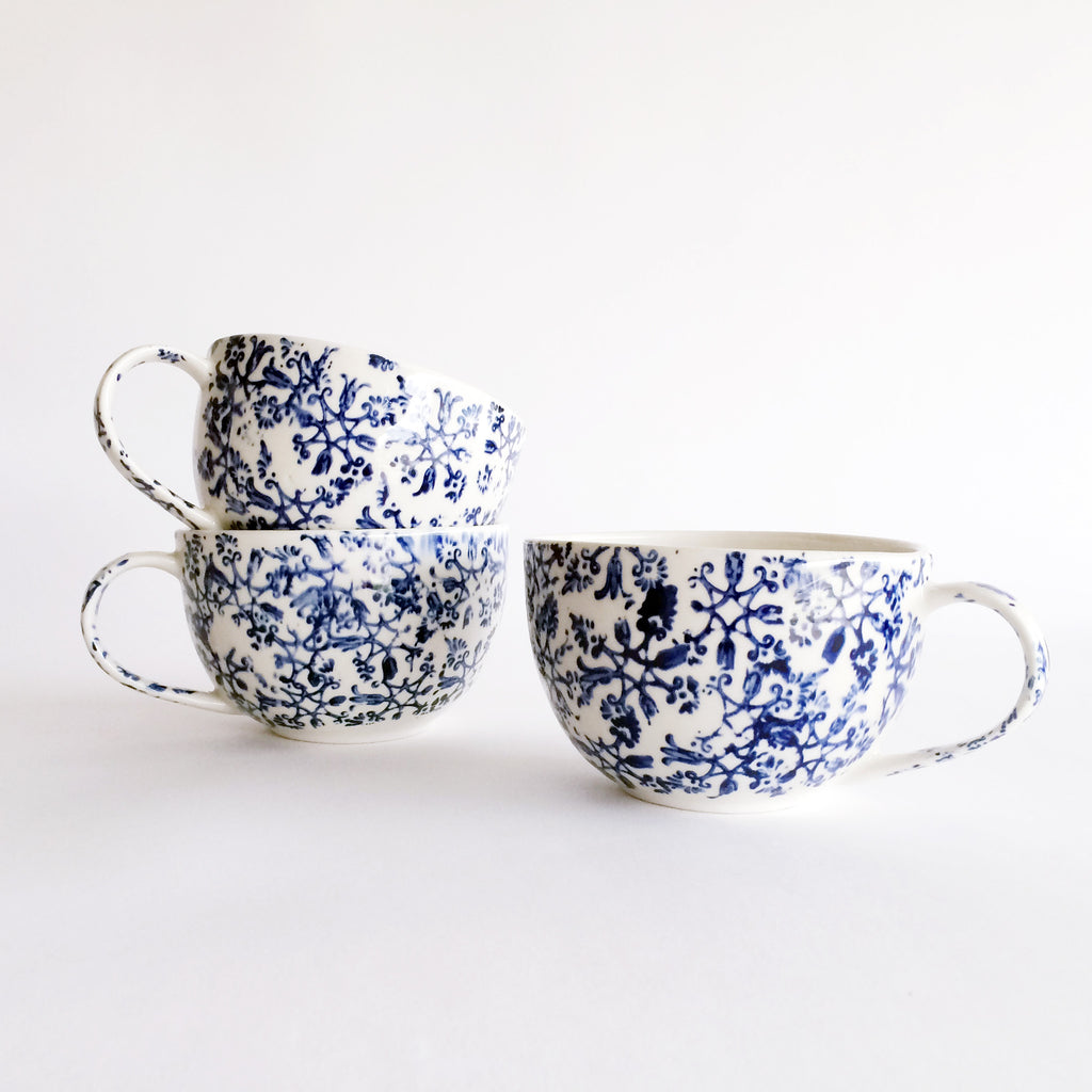 Blue + White Stoneware Mug