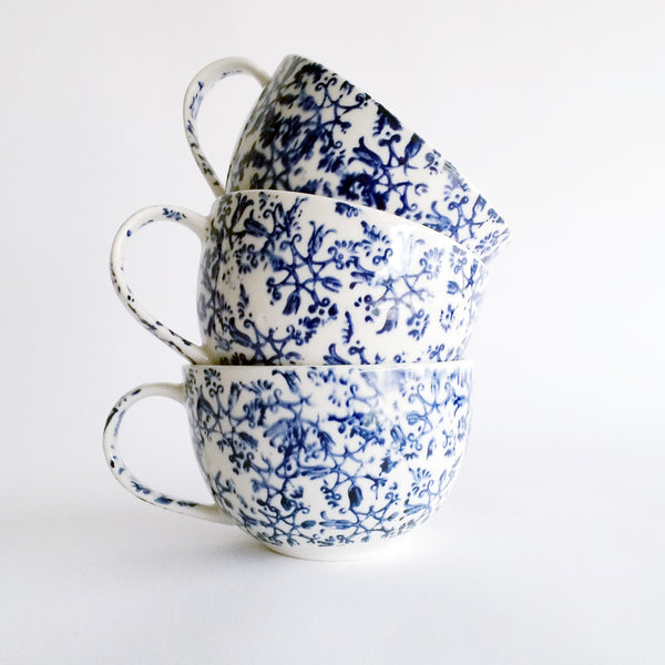 Blue + White Stoneware Mug