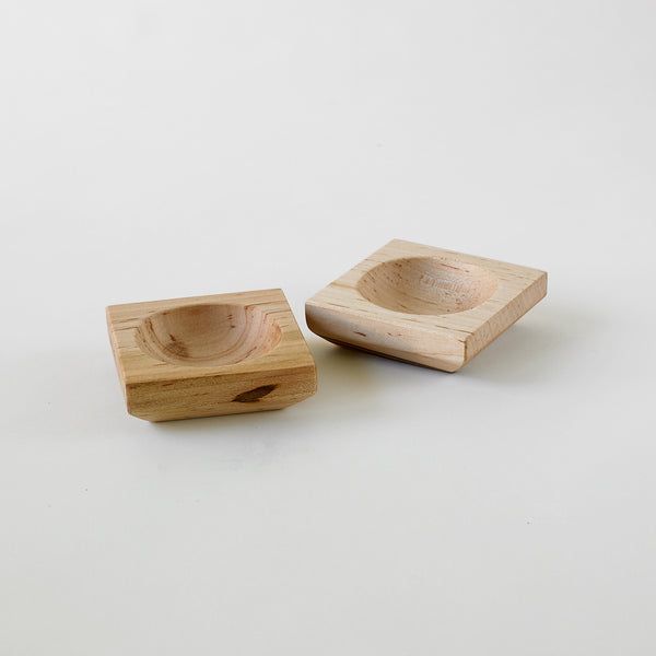 Handmade maple wood pinch bowls set of 2