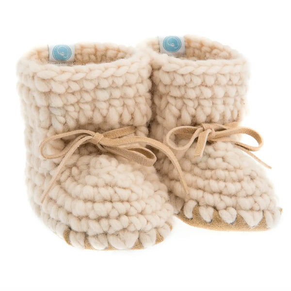 Knit Baby Booties Cream