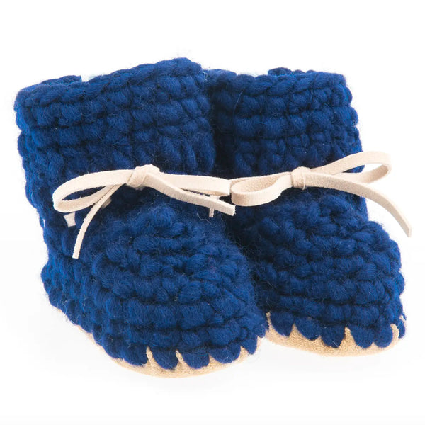 Knit Baby Booties Navy