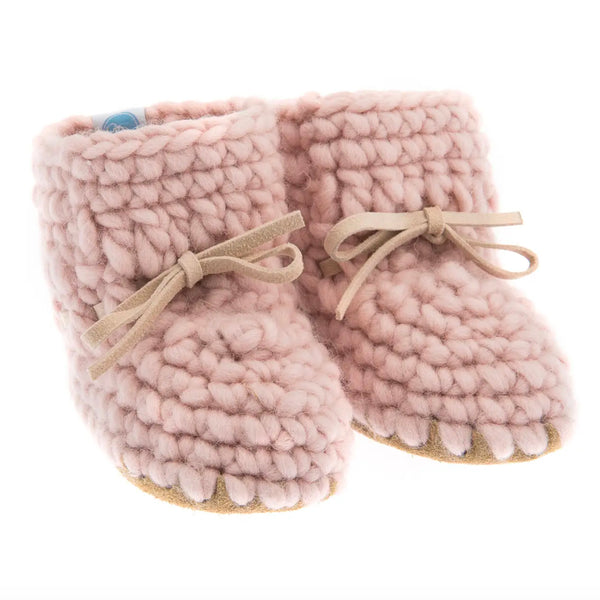 Knit Baby Booties Pink